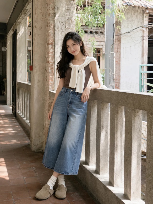 Có vẻ quần jeans lửng ống rộng đang âm thầm thay thế những chiếc quần dài quen thuộc - Ảnh 5.