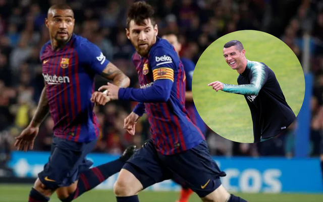 Kevin-Prince Boateng thừa nhận "dối l&ograve;ng" khen Messi hay nhất để được gia nhập Barcelona, Ronaldo lập tức v&agrave;o thả icon cười cợt!- Ảnh 1.