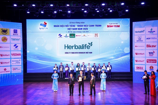 Herbalife Việt Nam được xếp hạng thuộc Top 10 Nhãn Hiệu Nổi Tiếng Việt Nam năm 2026. - Ảnh 2.