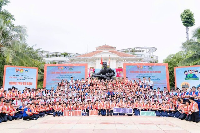 V&ograve;ng tay b&egrave; bạn 2026: Thắt chặt t&igrave;nh hữu nghị thiếu nhi ba nước Việt Nam - L&agrave;o - Campuchia - Ảnh 1.