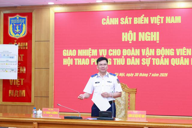 Tư lệnh Cảnh s&aacute;t biển Việt Nam giao nhiệm vụ cho đo&agrave;n vận động vi&ecirc;n tham gia Hội thao ph&ograve;ng thủ d&acirc;n sự to&agrave;n qu&acirc;n năm 2026 - Ảnh 1.