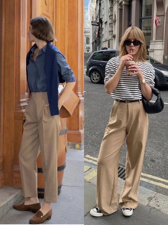 Chiếc quần &ldquo;old money&rdquo; đ&aacute;ng sắm nhất m&ugrave;a thu: Thanh lịch hơn jeans, mềm mại hơn quần đen - Ảnh 12.