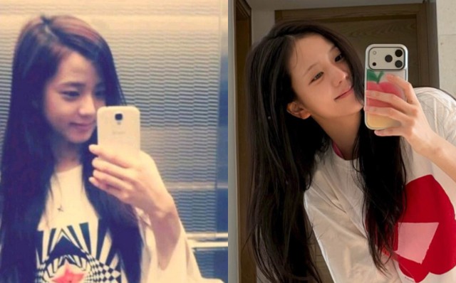 2 bức ảnh selfie trước gương "tố cáo" tuổi tác của Jisoo (BLACKPINK) - Ảnh 1.