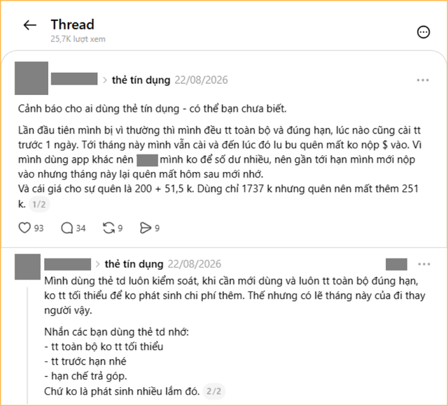 Chậm thanh toán thẻ 1 ngày, cô gái “bị phạt” 251.547 đồng: Lưu ý quan trọng khi dùng thẻ tín dụng! - Ảnh 1.