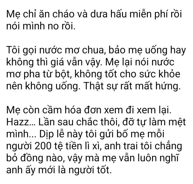 Từ chuyện cô con gái đưa mẹ đi ăn bằng tiền lương đầu tiên: Cha mẹ thiên vị, thứ họ làm tổn thương là sợi dây liên kết gia đình- Ảnh 2.