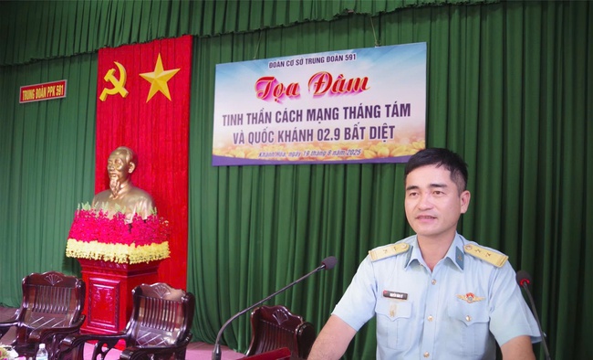 Trung Đoàn 591 tổ chức tọa đàm "Tinh thần Cách mạng tháng Tám và Quốc khánh 2/9 bất diệt" 

- Ảnh 1.