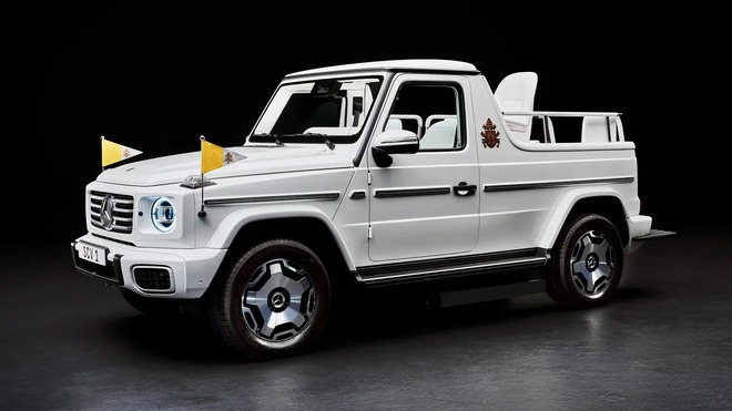 Mercedes-Benz tặng G-Class điện cho Giáo hoàng làm xe di chuyển: Thiết kế lạ mắt, dễ là chiếc Popemobile mạnh nhất lịch sử- Ảnh 3. Mercedes-Benz tặng G-Class điện cho Giáo hoàng làm xe di chuyển: Thiết kế lạ mắt, dễ là chiếc Popemobile mạnh nhất lịch sử- Ảnh 3.