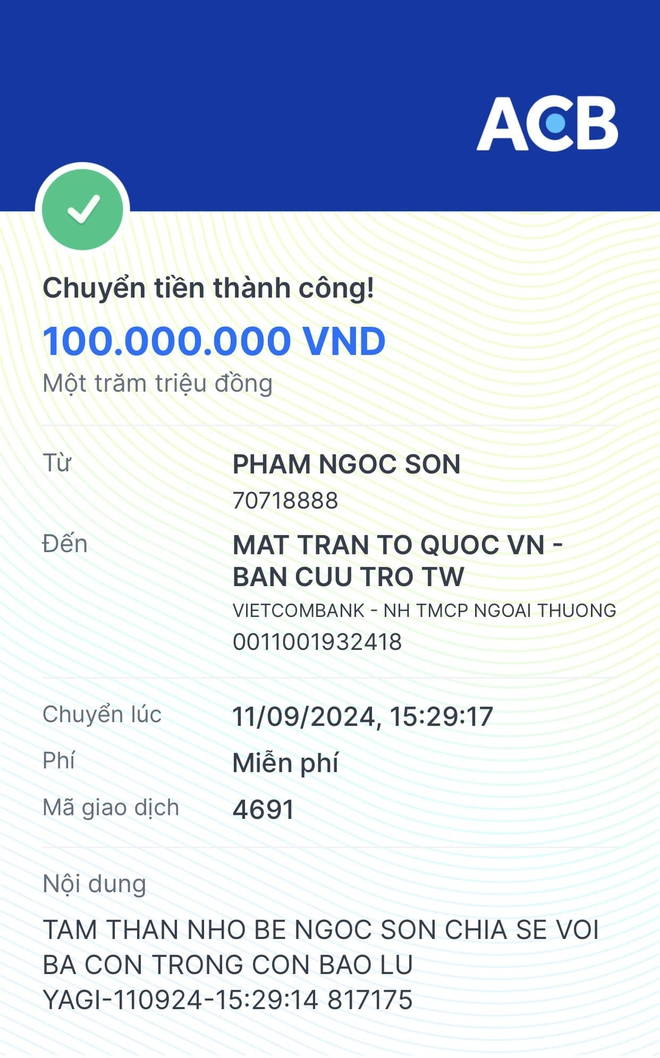 Danh ca Ngọc Sơn vét hết tiền trong tài khoản, đi vay thêm 30 triệu để ủng hộ lũ lụt- Ảnh 1.