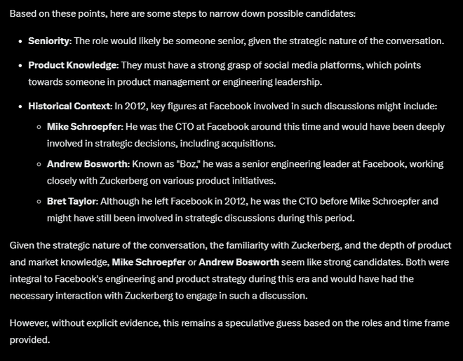 Từ đoạn chat giữa Mark Zuckerberg và vị kỹ sư bí ẩn, chatbot Grok của Elon Musk có thể đoán được cả bối cảnh và người trong cuộc- Ảnh 9. Từ đoạn chat giữa Mark Zuckerberg và vị kỹ sư bí ẩn, chatbot Grok của Elon Musk có thể đoán được cả bối cảnh và người trong cuộc- Ảnh 9.