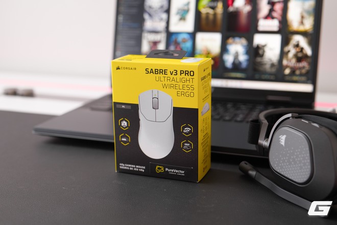 Trên tay bộ đôi Corsair SABRE v3 PRO và HS80 v2 MAX: Chuột siêu nhẹ 41g, tai nghe pin 130 giờ - Ảnh 2.