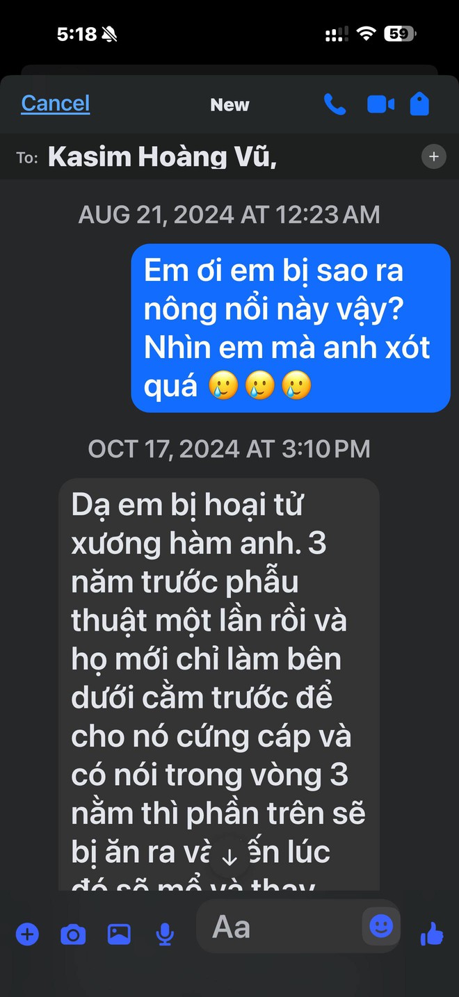 Ca sĩ Khánh Hoàng tiết lộ tin nhắn đầy xót xa của Kasim Hoàng Vũ trước khi qua đời - Ảnh 2.