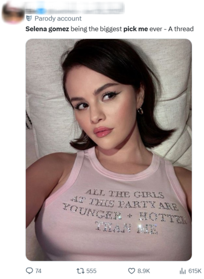 Mặc &aacute;o c&oacute; d&ograve;ng chữ lạ, Selena Gomez bị gắn m&aacute;c "pick me girl"- Ảnh 7.