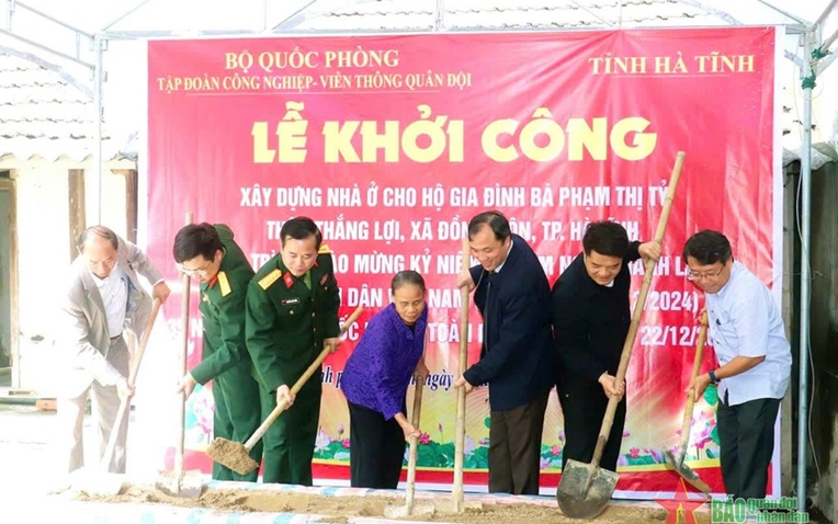 Tập đoàn Công nghiệp – Viễn thông Quân đội, Bộ Quốc phòng hỗ trợ xây dựng 26 nhà ở tặng các gia đình khó khăn trên địa bàn Hà Tĩnh. Tập đoàn Công nghiệp – Viễn thông Quân đội, Bộ Quốc phòng hỗ trợ xây dựng 26 nhà ở tặng các gia đình khó khăn trên địa bàn Hà Tĩnh.
