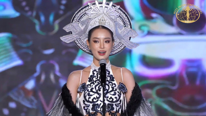 Á hậu Bùi Khánh Linh tự hào giới thiệu trang phục dân tộc "Thiên hạc" tại Miss Intercontinental 2024- Ảnh 2.