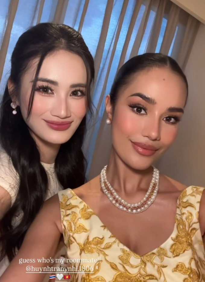 Ý Nhi chung phòng với người đẹp Thái Lan - Opal Suchata, "gây sốt" với loạt outfit tại "Miss World 2025"- Ảnh 3.