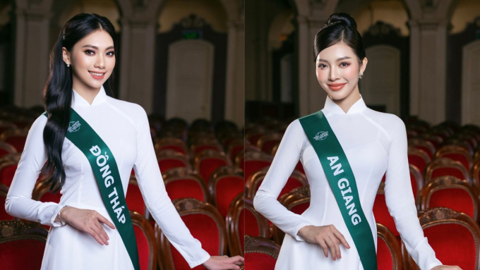 Top 46 thí sinh "Hoa hậu Trái Đất Việt Nam 2025" diện áo dài trắng nền nã trong bộ ảnh ra mắt- Ảnh 1.