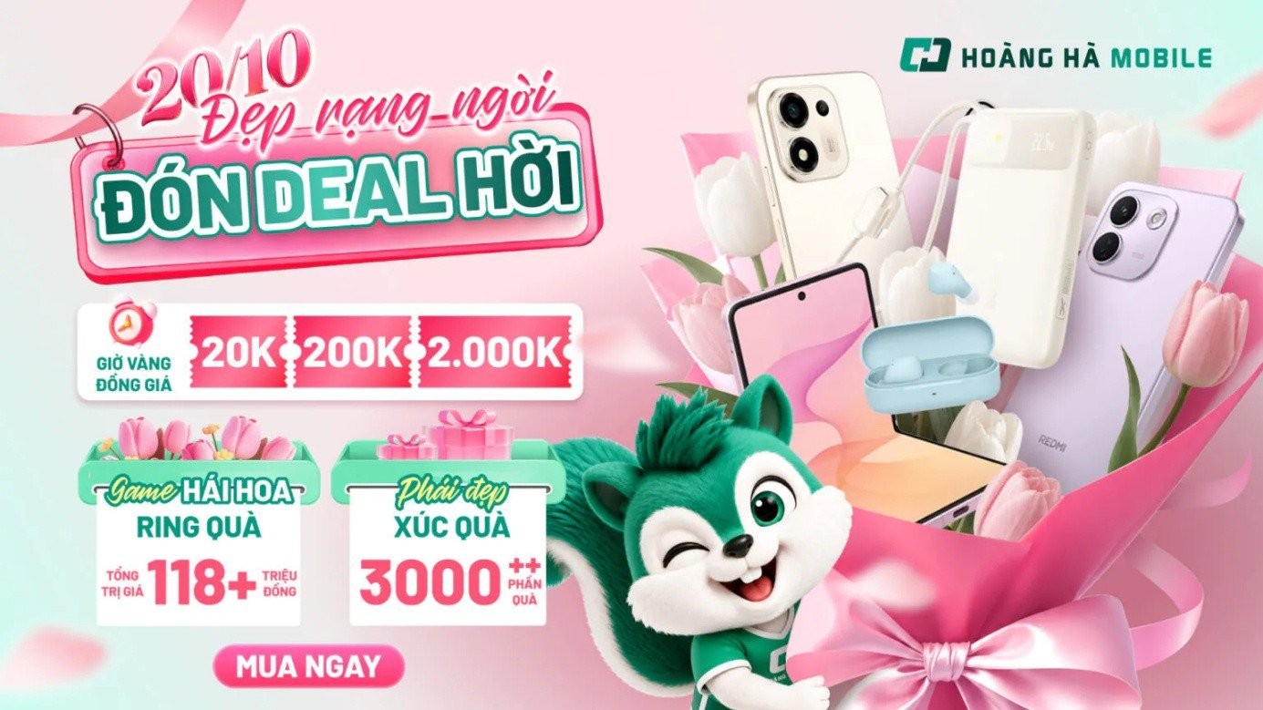 20/10 n&agrave;y, hội chị em c&oacute; th&ecirc;m điểm hẹn săn qu&agrave; c&ocirc;ng nghệ với h&agrave;ng ngh&igrave;n phần qu&agrave; từ Ho&agrave;ng H&agrave; Mobile - Ảnh 1.