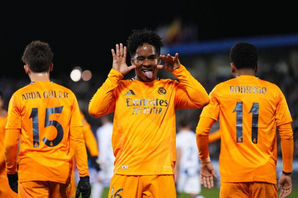 Real Madrid vào bán kết Cúp Nhà Vua Tây Ban Nha sau chiến thắng nghẹt thở trước Leganes- Ảnh 1. Thần đồng Endrick ghi bàn thứ 5 mùa này