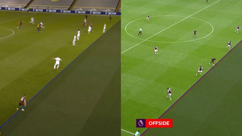 FIFA Khen Ngợi Thái Lan Vì Thành Tựu Nâng Cấp VAR Độc Nhất Đông Nam Á- Ảnh 1. Cách bắt việt vị Crosshair 3D (phải) so với cách bắt việt vị thông thường (trái) bởi VAR
