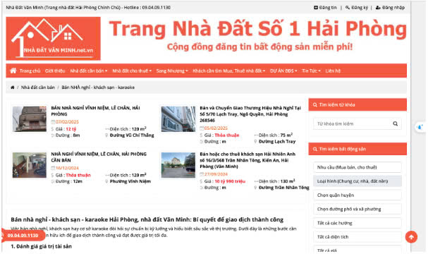 Trang nhà đất số 1 Hải Phòng 