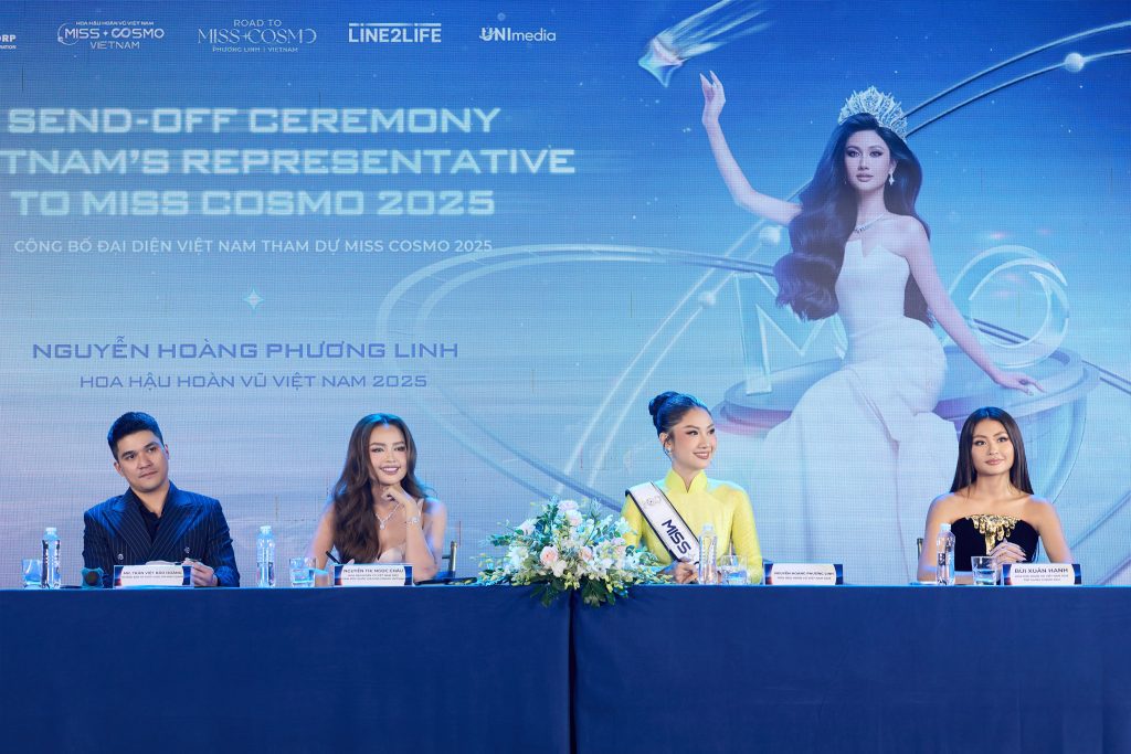Đương kim Hoa hậu Hoàn vũ Việt Nam - Nguyễn Hoàng Phương Linh chính thức nhận sash đại diện Việt Nam tại Miss Cosmo 2025- Ảnh 1.