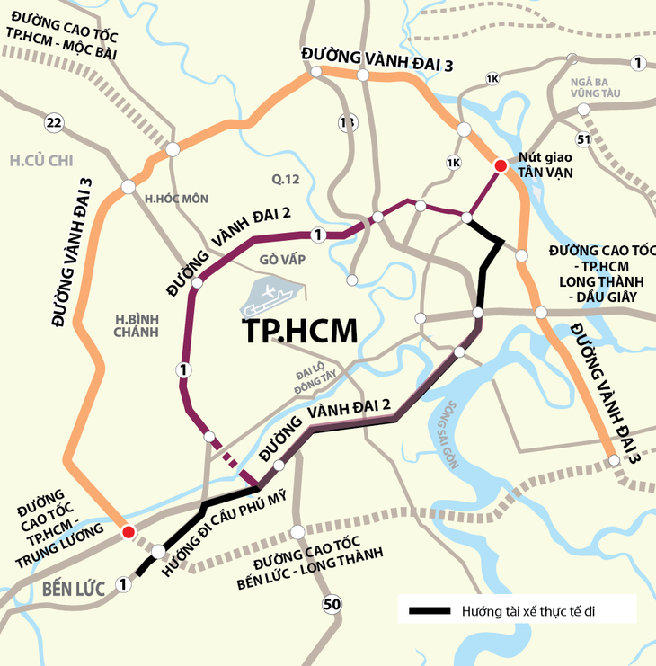 Sơ đồ đường Vành đai 3 TP.HCM