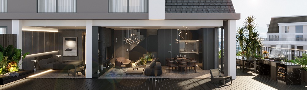 Penthouse Sky Castle được thiết kế với khoảng kh&ocirc;ng gian kho&aacute;ng đạt cho ng&ocirc;i nh&agrave; 