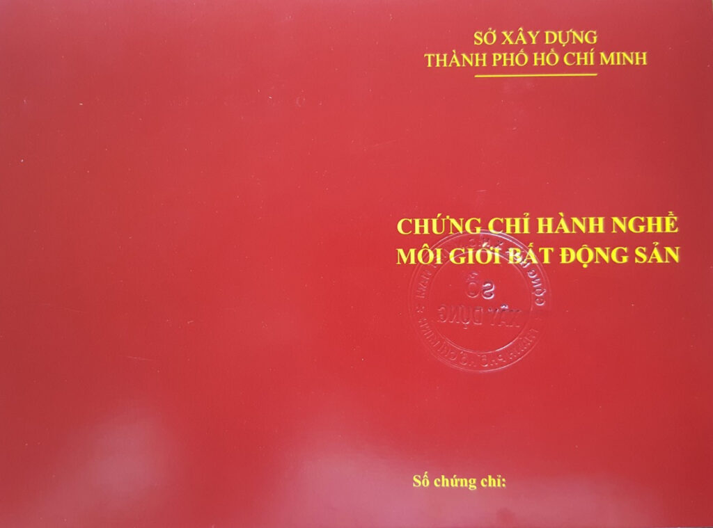 Chứng chỉ hành nghề môi giới bất động sản