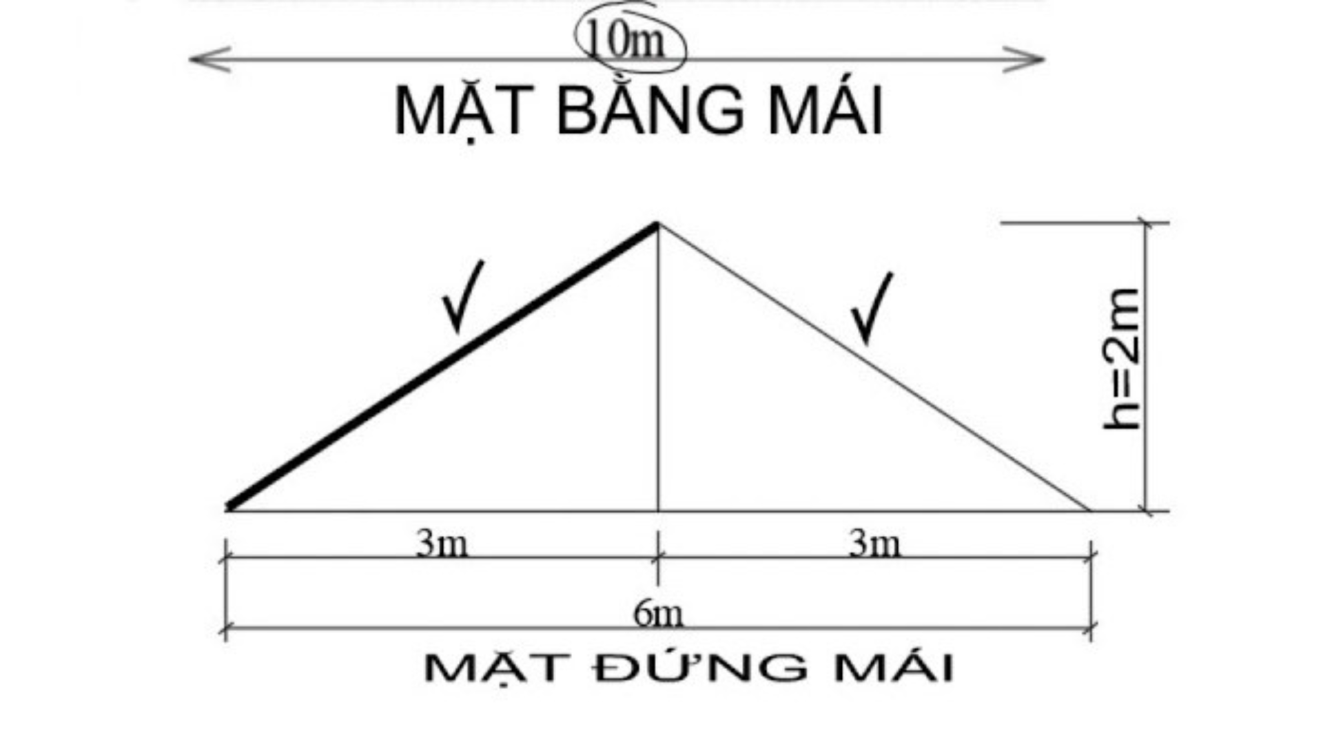 Cách tính độ dốc mái tôn 2 mái