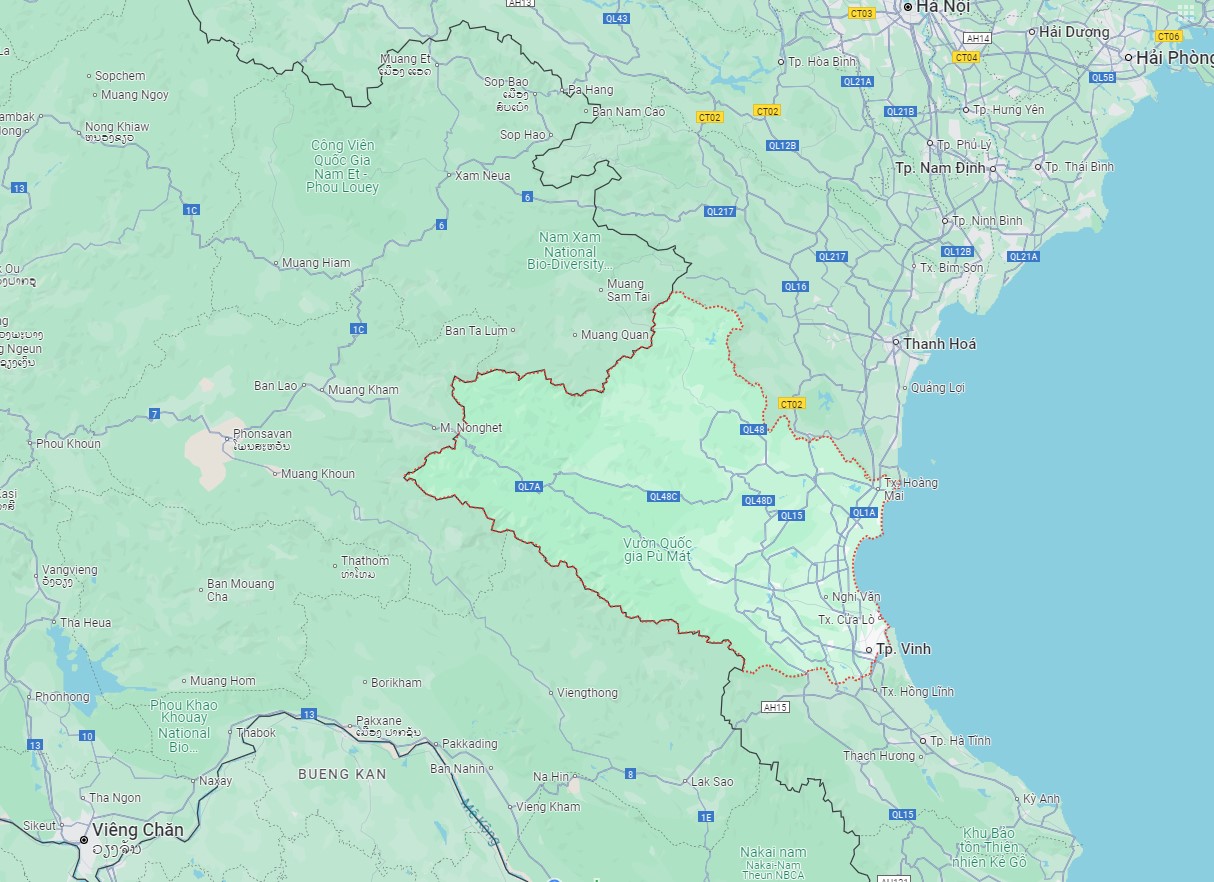 Bản đồ Nghệ An google map