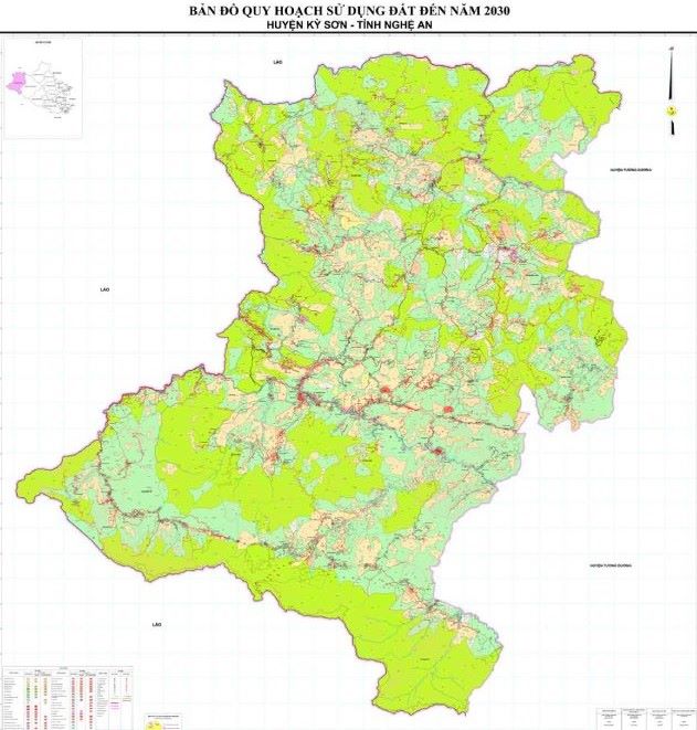 Bản đồ quy hoạch sử dụng đất huyện Kỳ Sơn. Ảnh: MeeyMap