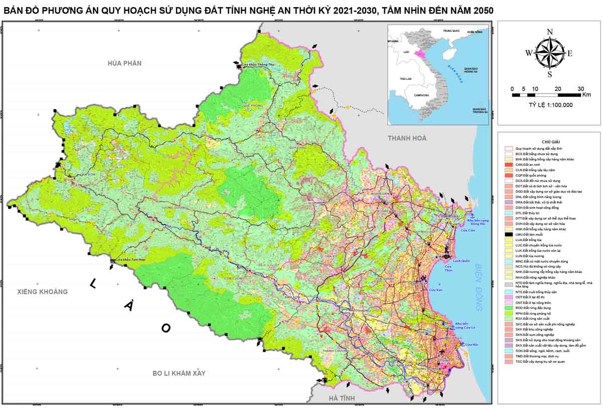 Bản đồ quy hoạch sử dụng đất Nghệ An