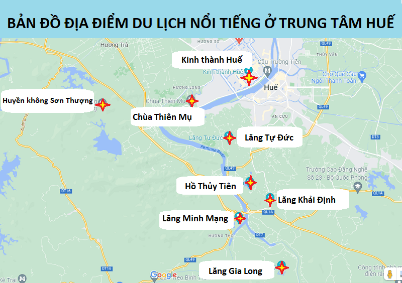 Bản đồ du lịch nội thành Huế.