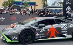 Cận cảnh Lamborghini Huracan STO do IshowSpeed cầm lái tại Gumball 3000 2024: Màu sơn đẹp mắt, có hình ảnh CR7