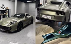 Đánh giá nhanh Ferrari 812 GTS mang chương trình Atelier rất ấn tượng: Màu sơn hàng độc, nội thất có nhuộm carbon xanh