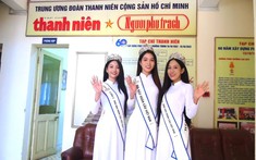 Top 3 Hoa hậu Hoàn cầu Việt Nam thăm và làm việc tại Tạp chí Thanh niên