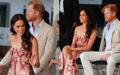 Meghan diện váy họa tiết cắt xẻ táo bạo, dân mạng nhận xét "không phù hợp bối cảnh" chuyến đi