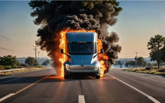 Vụ cháy đầu tiên của xe tải điện Tesla Semi: Cần 190.000 lít nước, 14 giờ để dập tắt!