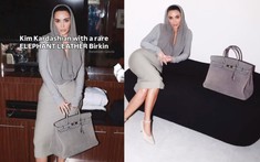 Kim Kardashian hứng chịu bão phẫn nộ vì cầm túi Hermès da voi