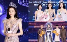 Kiều Duy chính thức nhận sash từ Thanh Thủy, mang trang phục dân tộc "Cửu Long Ẩn Vân" đến Miss International 2025