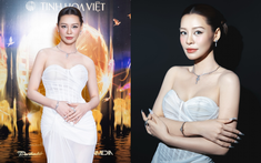 Bùi Lan Hương đeo trang sức kim cương, tỏa sáng tại họp báo MV “Việt Nam Tinh Hoa”