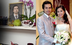 Vợ Đức Tiến đứng trước bàn thờ chồng, uất ức vì bị nói cắm sừng chồng, lấy chồng mới