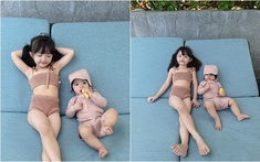 Sướng như 2 công chúa nhà Đông Nhi - Ông Cao Thắng: Được nghỉ dưỡng ở resort 5 sao, Winnie còn biết tạo dáng như siêu mẫu nhí