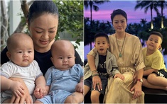 Mới ngày nào còn bé bỏng tròn xoe, cặp sinh đôi nhà hot mom U60 Văn Thùy Dương càng lớn càng ngộ nghĩnh