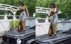 Đứng trên Mercedes G-Class đu trend 'Aura Farming', nữ diễn viên bị CĐM ném đá: 'Khoe của, xúc phạm thương hiệu'