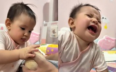 Quá trời cái nết ăn siêu "trộm vía" của công chúa Cốm nhà Long Chun: Không thấy gì là lăn đùng ngã ngửa ra ăn vạ!