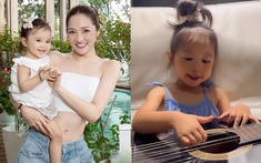 Con gái Bảo Anh 2 tuổi đàn hát cực khéo, dân tình hết lời khen ngợi