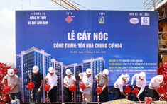 Chính thức cất nóc tòa căn hộ đầu tiên dự án Hanoi Melody Residences