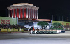 Lực lượng đại diện Cảnh sát biển Việt Nam tham gia tổng hợp luyện diễu binh, diễu hành tại Quảng trường Ba Đình