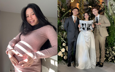Đặng Tiểu Tô Sa đăng ảnh kể chuyện em bé mãi không chịu ra, đến nỗi "anh trai" Erik cũng phải sốt ruột giùm
